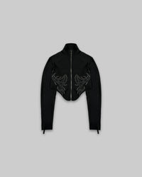 Tribal Funnel Neck Zip Top